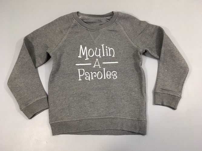 Sweat gris chiné Moulin, moins cher chez Petit Kiwi