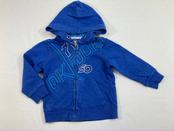 Sweat zippé à capuche bleu ok 50