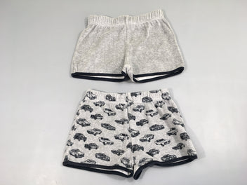 2 shorts velours gris chiné autos