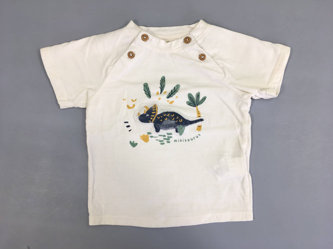 T-shirt m.c blanc cassé boutons Rhinocéros texturé, moins cher chez Petit Kiwi