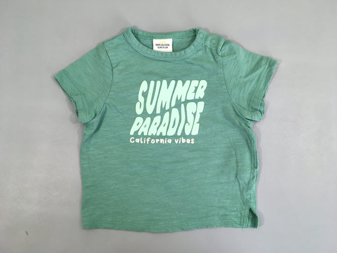 T-shirt m.c vert flammé Summer Paradise, moins cher chez Petit Kiwi