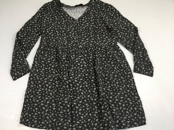 Robe m.l noir fleurs