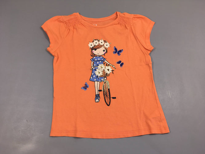 T-shirt m.c orange fille, moins cher chez Petit Kiwi