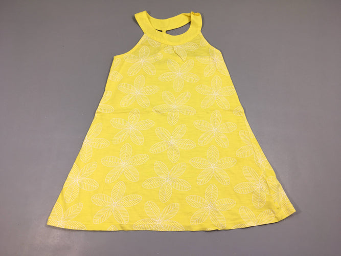 Robe s.m jersey jaune flammé fleurs, moins cher chez Petit Kiwi