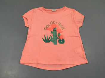 T-shirt m.c rose néon cactus, légèrement bouloché t petite tache à l'arrière