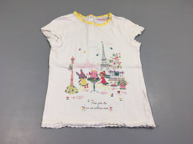 T-shirt m.c blanc Paris, moins cher chez Petit Kiwi