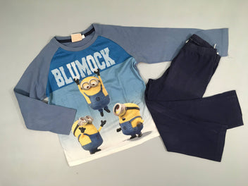 Pyjama 2pcs jersey bleu Minions, légèrement bouloché