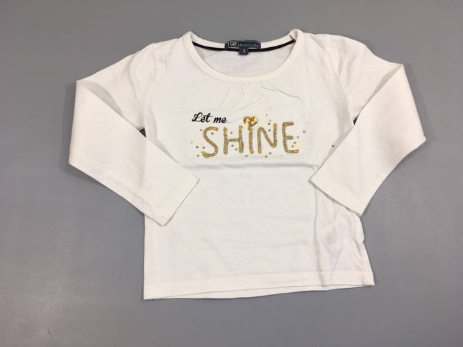 T-shirt m.l blanc Shine doré, moins cher chez Petit Kiwi