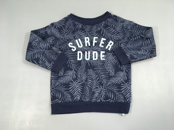 Sweat bleu feuillage Surfer