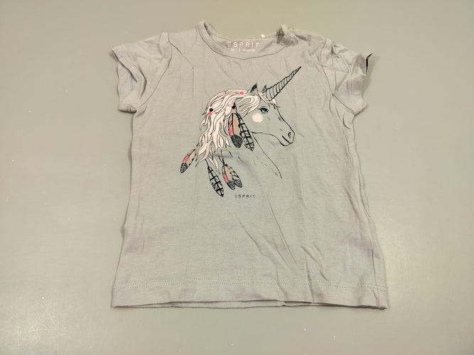 T-shirt m.c bleu , licorne 100% coton, moins cher chez Petit Kiwi