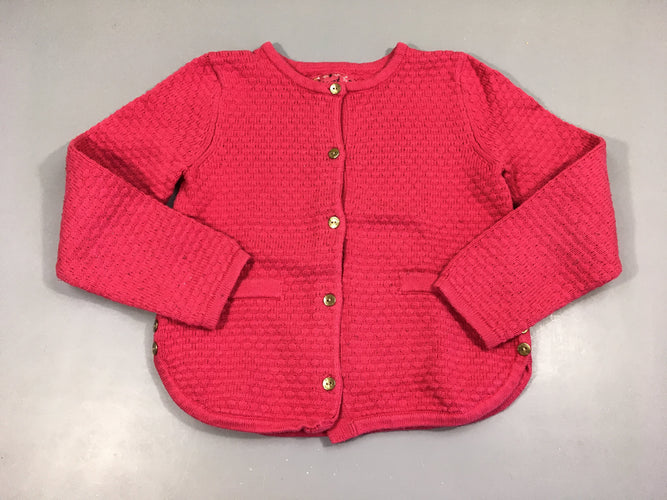 Gilet rose vif texturé, moins cher chez Petit Kiwi