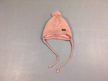 Bonnet outainé rose doublé jersey pompom