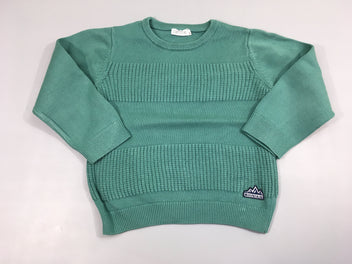 Pull vert bandes texturées