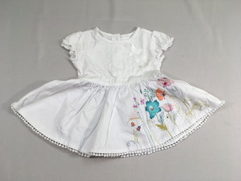 Robe m.c bi-matière blanche papillon tulle