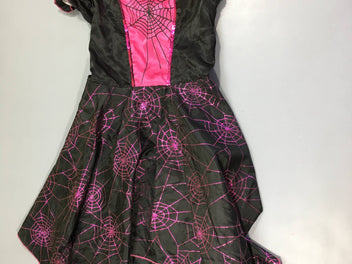 Robe de sorcière noire-fuchsia toile d'araignée