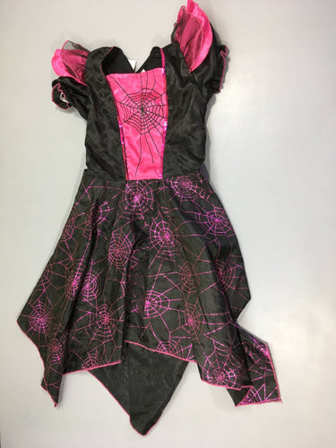 Robe de sorcière noire-fuchsia toile d'araignée, moins cher chez Petit Kiwi