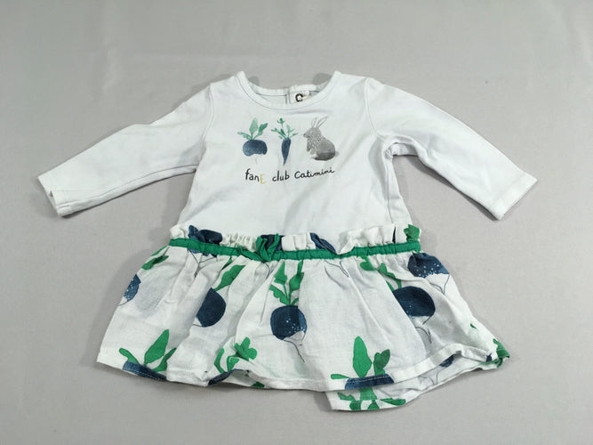 Robe m.l bi-matière blanc lapin, moins cher chez Petit Kiwi