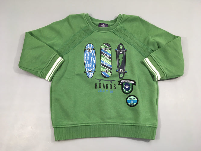 Sweat vert Skates, moins cher chez Petit Kiwi