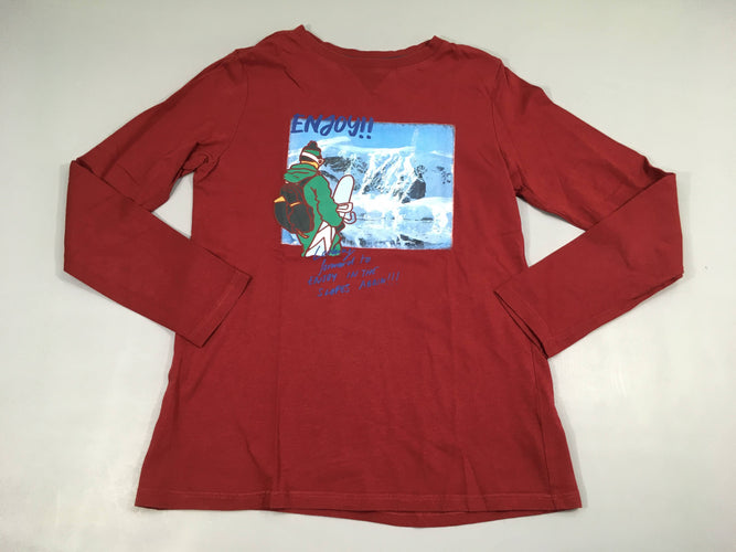 T-shirt m.l rouge ski, moins cher chez Petit Kiwi