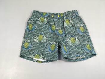 Maillot short bleu-vert feuillage