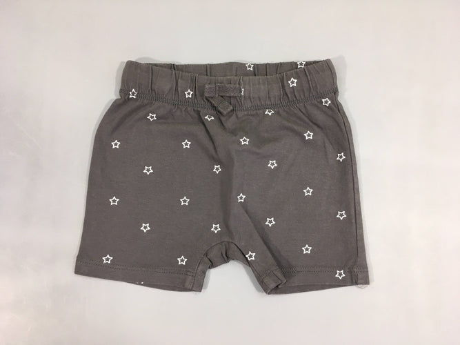 Short jersey gris étoiles, moins cher chez Petit Kiwi