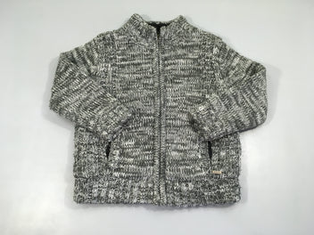 Gilet zippé gris chiné noir