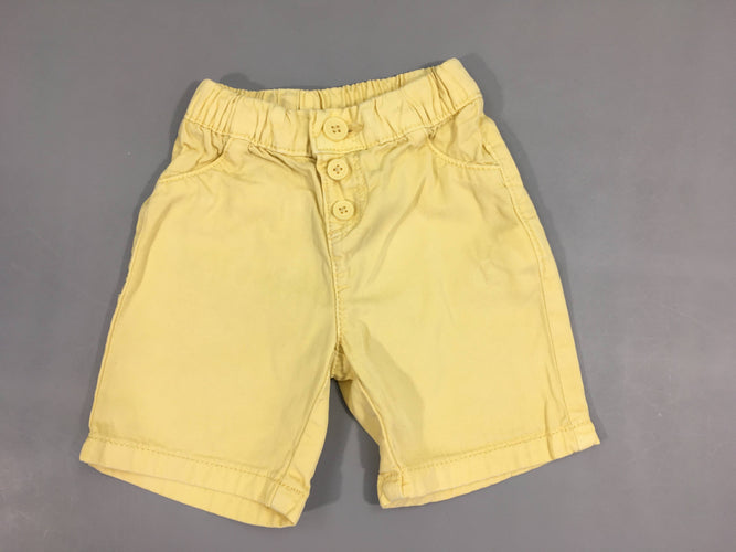 Bermuda jaune taille élastique, moins cher chez Petit Kiwi