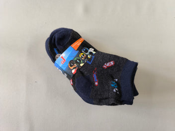 NEUF! 5 paires de chaussettes grises/bleues, 18-20