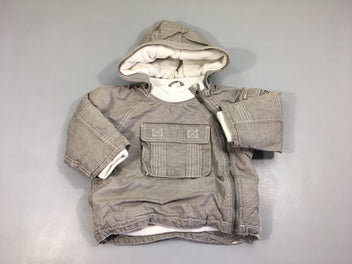 Veste à capuche grise doublée polar