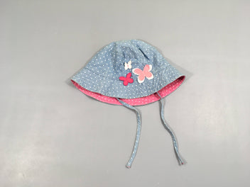 Chapeau denim pois fleurs