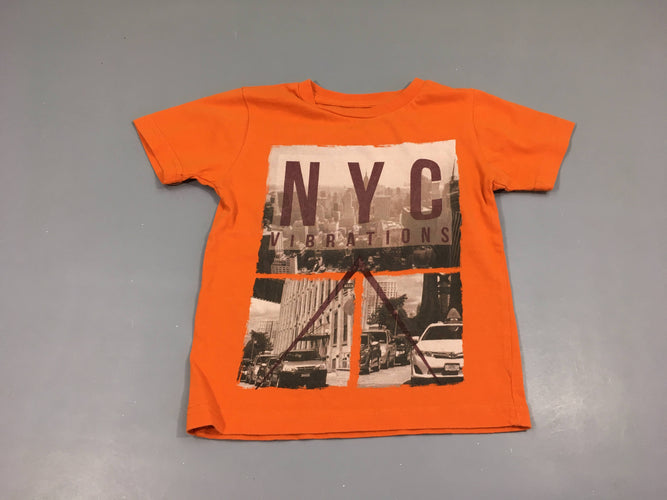 T-shirt m.c orange NYC, moins cher chez Petit Kiwi