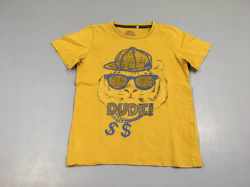 T-shirt m.c jaune chat casquette lunettes