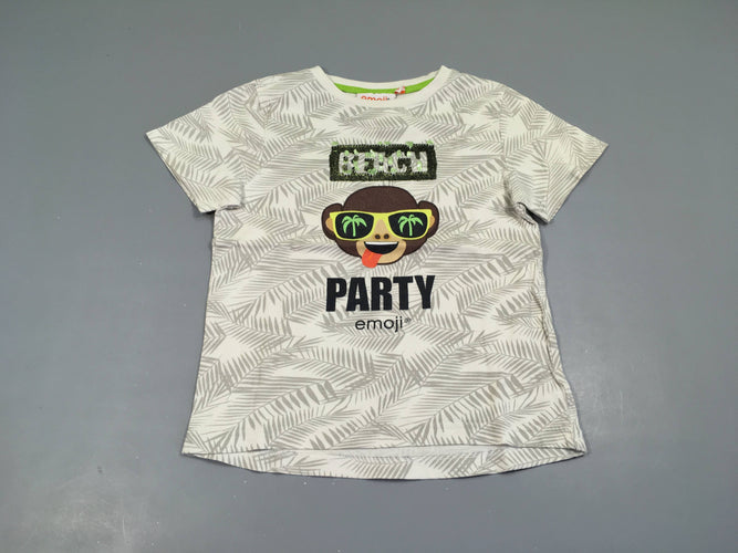 T-shirt m.c blanc cassé singe sequins party Emoji, moins cher chez Petit Kiwi