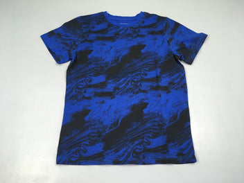 T-shirt m.l bleu foncé motifs noirs