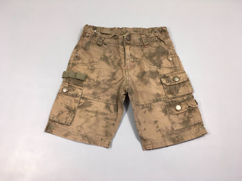 Bermuda léger cargo beige foncé effet taches