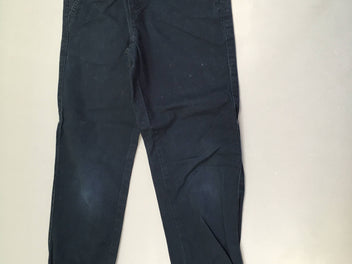 Pantalon bleu foncé taille et chevilles élastiques