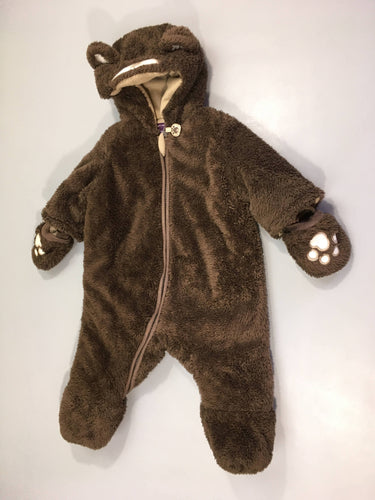 Combinaison pilote peluche brune Ours doublée polar, moins cher chez Petit Kiwi