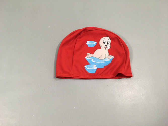 Bonnet de bain rouge Phoque 100% Polyester, moins cher chez Petit Kiwi