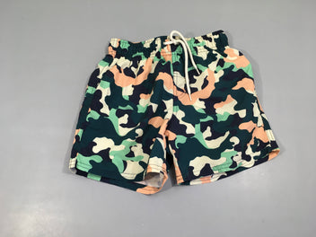 Maillot short camouflage kaki-saumon