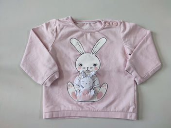 Sweat rose clair lapin et lapin ouatiné