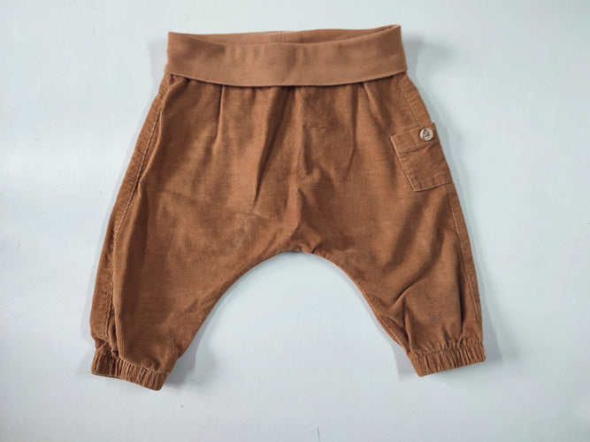Pantalon sarouel velours côtelé brun, moins cher chez Petit Kiwi