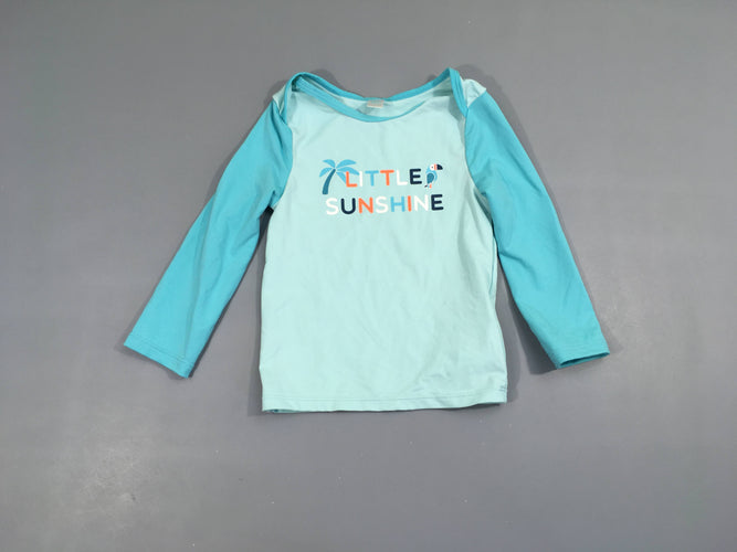 T-shirt m.l anti-uv bleu Sunshine, moins cher chez Petit Kiwi