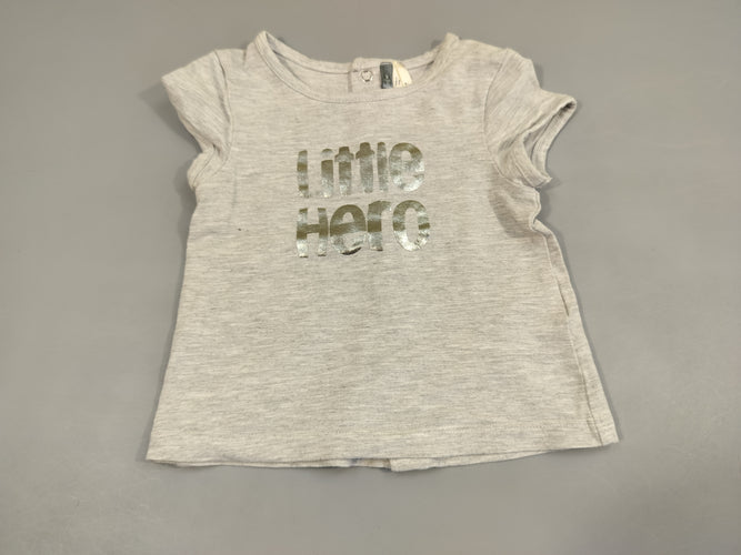 T-shirt m.c gris flammé 'Little hero", moins cher chez Petit Kiwi