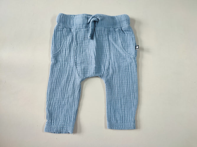 Pantalon gaze de coton bleu, moins cher chez Petit Kiwi