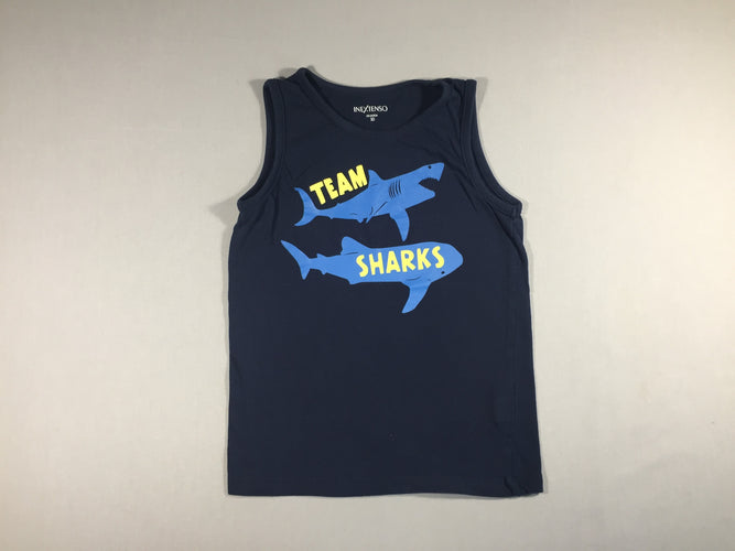 T-shirt s.m bleu marine requins, moins cher chez Petit Kiwi