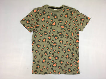 T-shirt m.c kaki motifs léopard