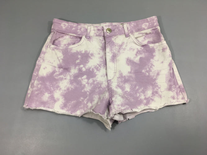 Short denim mauve effet délavé, moins cher chez Petit Kiwi