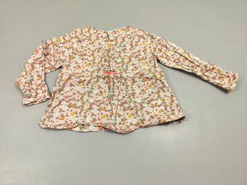 Blouse m.l à fleurs pastelles  100% coton