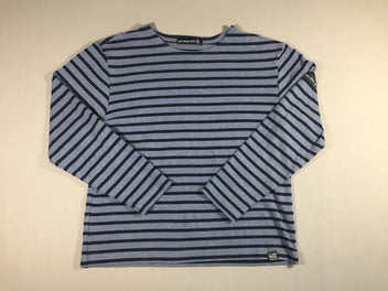 T-shirt m.l ligné bleu clair/bleu marine - Les 3 mats - T2 - taille estimée