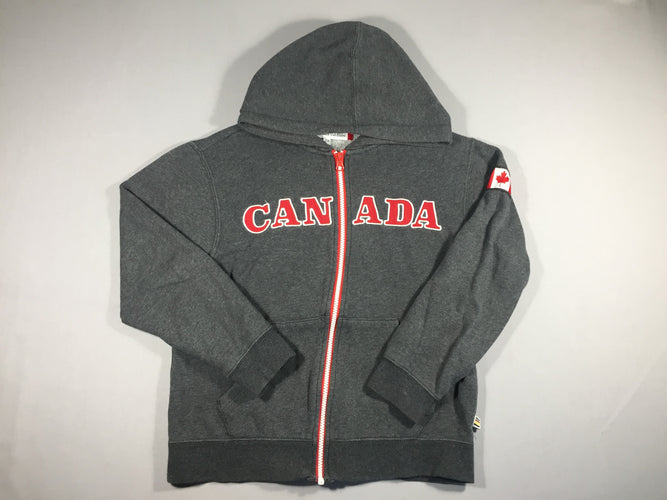 Sweat zippéà capuche gris CANADA, moins cher chez Petit Kiwi